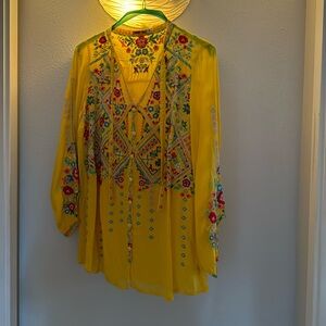Johnny Was Embroidered blouse